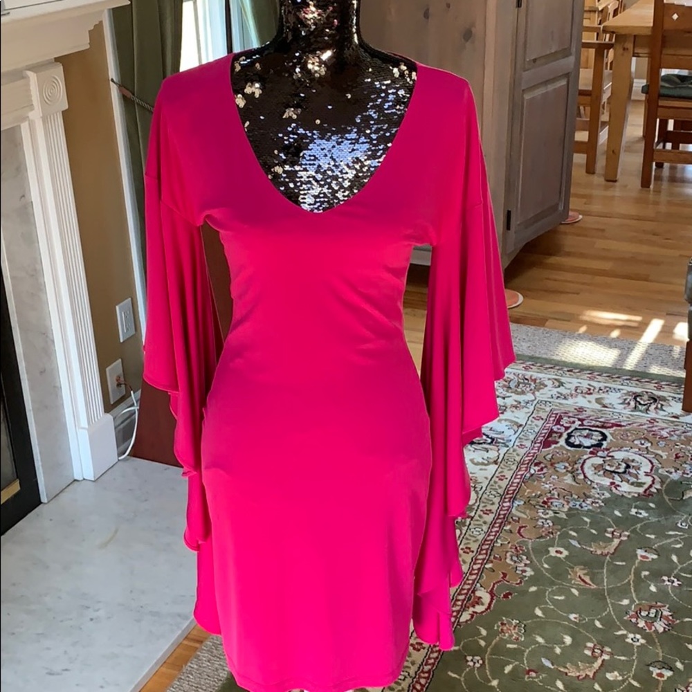 Pink sexy dress for work or date night .
